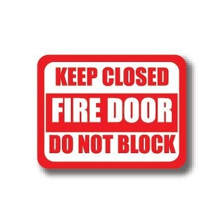 Ergomat 30in x 21in RECTANGLE SIGNS - Keep Closed Fire Door Do Not Block DSV-SIGN 630 #0318 -UEN